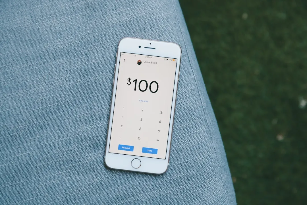 Smartphone screen displaying a finance app with a pie chart