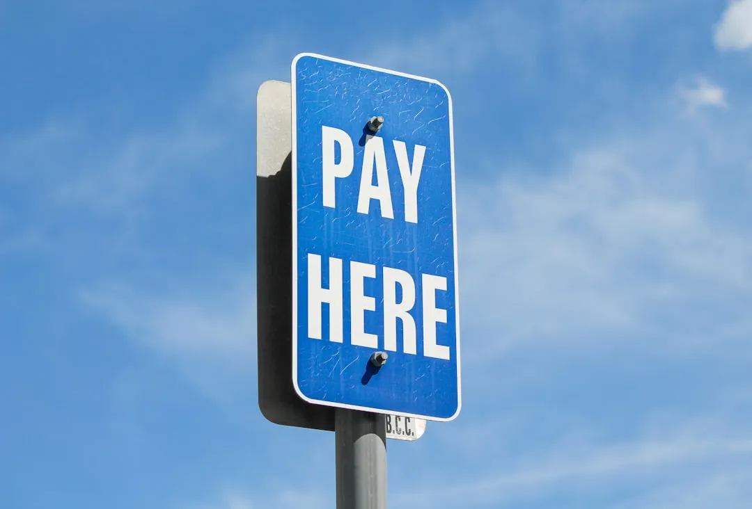 A blue sign with white text