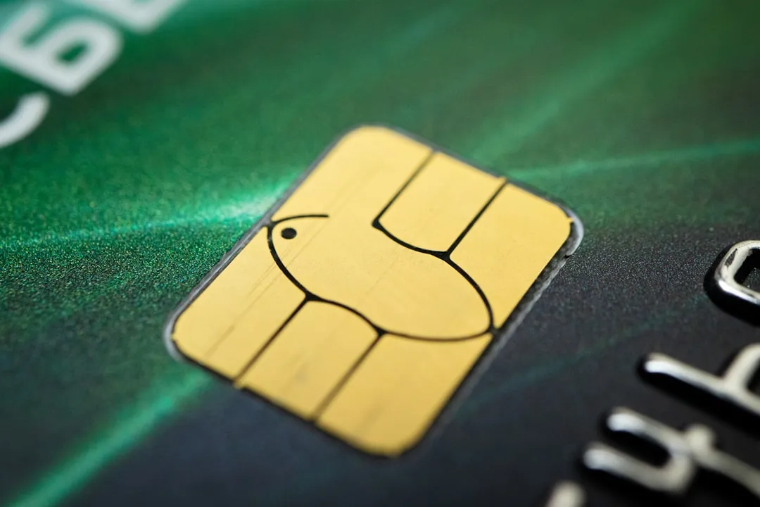 A close-up of a credit card